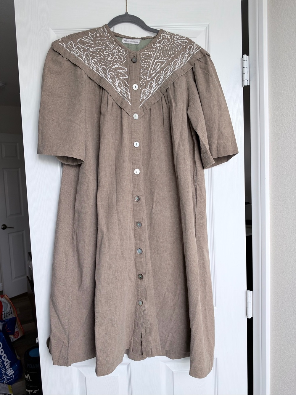 🌸 Rare Vintage Midori Matsumoto Japanese Couture Embroidered Cotton Dress